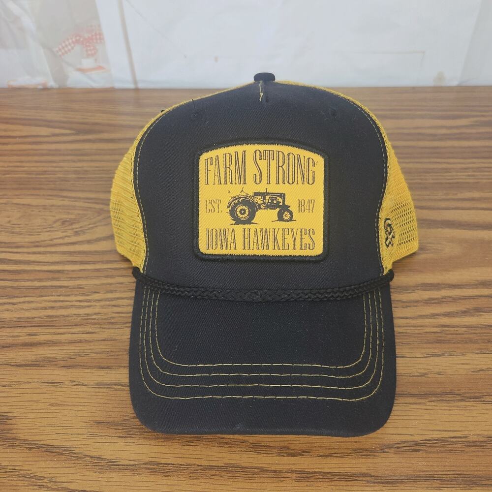 Iowa Hawkeyes Farm Strong Bentley Authentic Brand Headwear Trucker Hat NWT NCAA